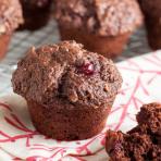 chocolate oatmeal muffins with cranberries