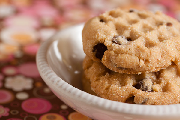 peanut butter chocolate chip cookies in bowl