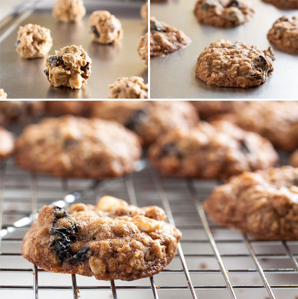 white chocolate cherry oatmeal cookies