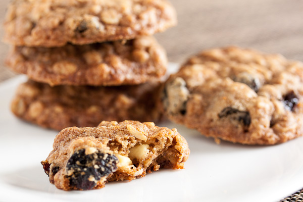 white chocolate cherry oatmeal cookies