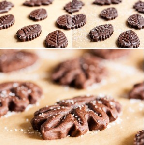 chocolate ginger cookies before and after baking