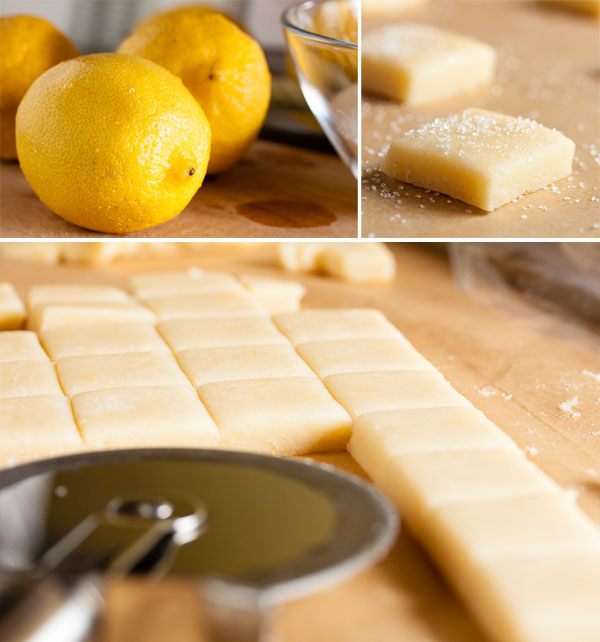 This tiny lemon shortbread cookie is soft and tender and buttery. A lovely variation on traditional shortbread.