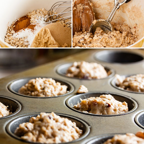 oatmeal muffins with dates, cranberries and pecans – batter