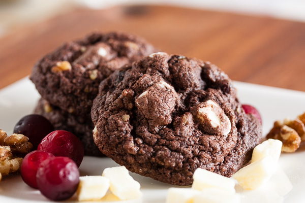 chocolate cranberry spice cookies