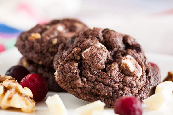 chocolate cranberry spice cookies