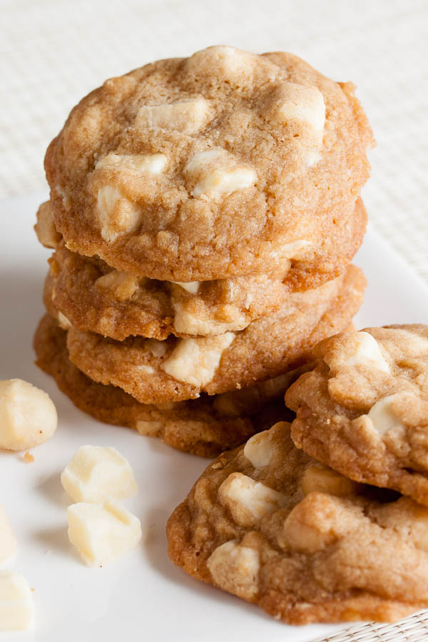 Chewy Brown Sugar Cookies with Macadamia Nuts & White Chocolate Chips