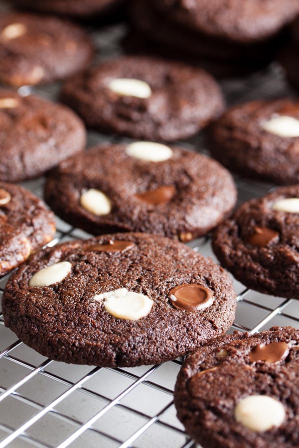 chocolate espresso white chocolate chip cookies