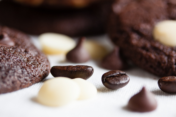 chocolate espresso white chocolate chip cookies