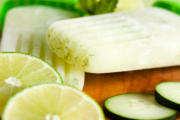 cucumber lime mint popsicles