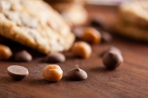 Milk Chocolate Caramel Cookies – chocolate chips, caramel chunks, and oatmeal combine to make a delicious, sweet, chewy cookie.