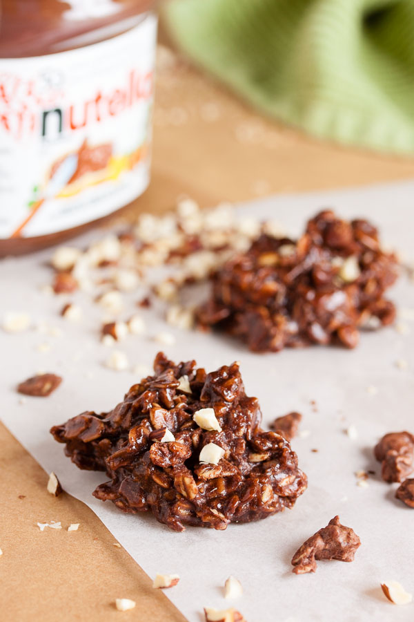 Nutella No-Bake Cookies – dense and fudgy. A perfect treat for when it's too hot to bake!