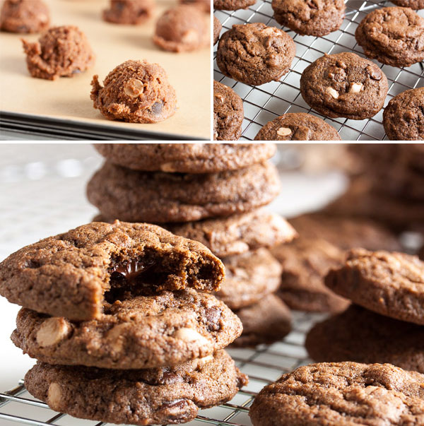 Mocha Mudslide Cookies – rich with the flavours of chocolate and espresso, studded with both chocolate chips and cappuccino chips.