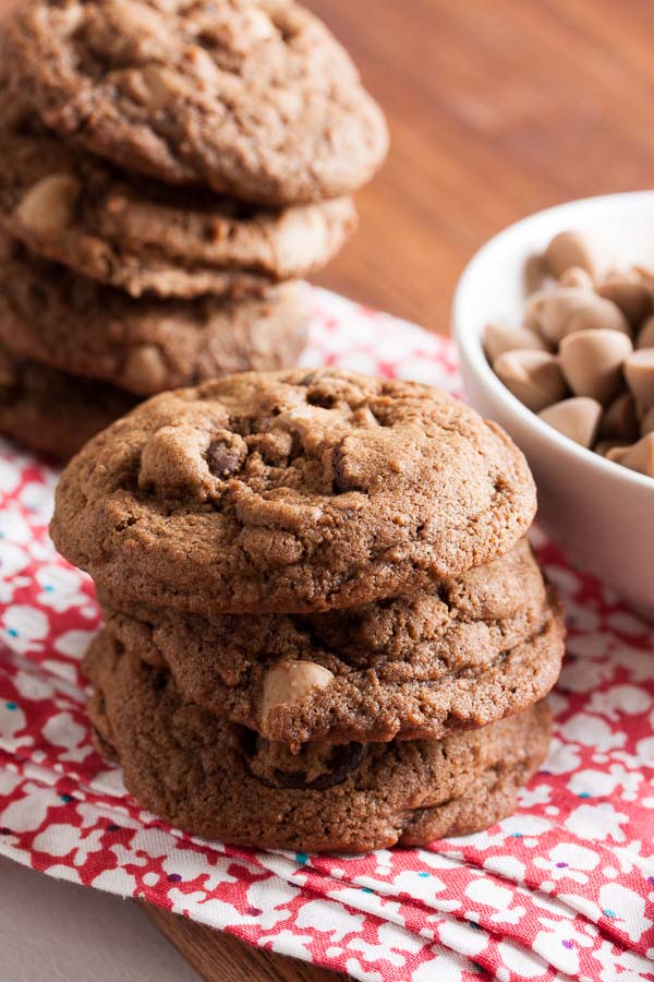 Mocha Mudslide Cookies – rich with the flavours of chocolate and espresso, studded with both chocolate chips and cappuccino chips.