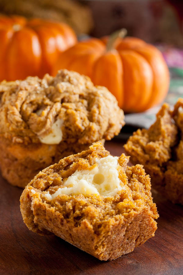 Pumpkin Cream Cheese Muffins – so moist and creamy, they remind me of pumpkin pie.