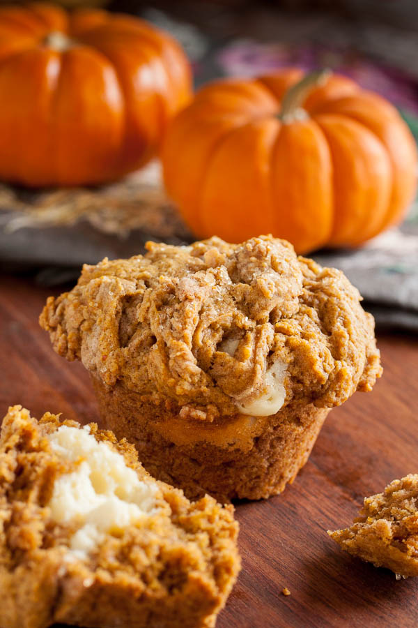Pumpkin Cream Cheese Muffins – so moist and creamy, they remind me of pumpkin pie.