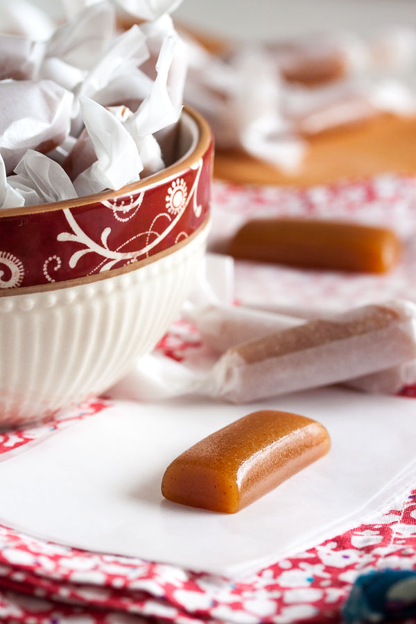 Apple Cider Caramels – rich with the flavours of autumn – fresh, crisp apples, cinnamon and caramel.