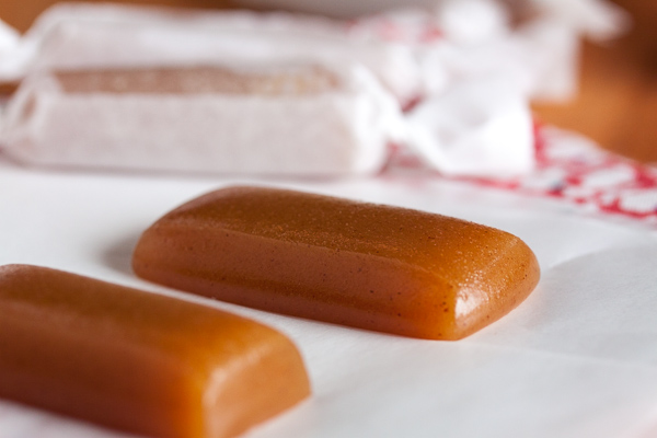 Apple Cider Caramels – rich with the flavours of autumn – fresh, crisp apples, cinnamon and caramel.