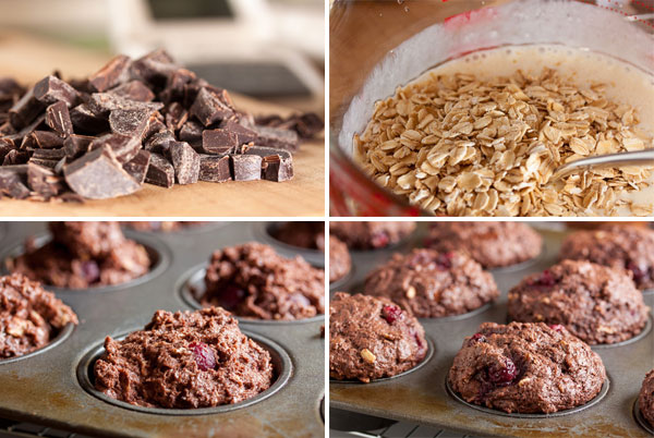 Chocolate Oatmeal Muffins with Cranberries – they'll go great with your morning coffee or any time as a treat.