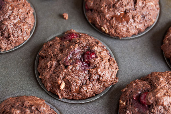 Chocolate Oatmeal Muffins with Cranberries – they'll go great with your morning coffee or any time as a treat.