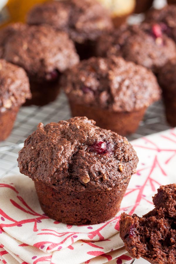 Chocolate Oatmeal Muffins with Cranberries – they'll go great with your morning coffee or any time as a treat.