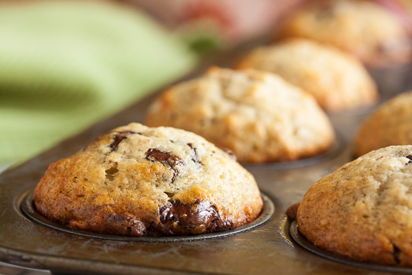 Banana Walnut Muffins – moist and banana-y, with a lovely crunch from the nuts. Plus, of course, chocolate chips.