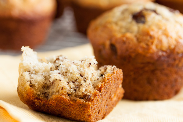 Banana Walnut Muffins – moist and banana-y, with a lovely crunch from the nuts. Plus, of course, chocolate chips.