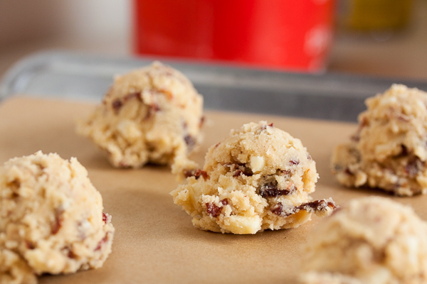 Sour Cherry White Chocolate Chunk Cookies marry slivers of tart sour cherries with sweet white chocolate and crunchy toasted almonds.