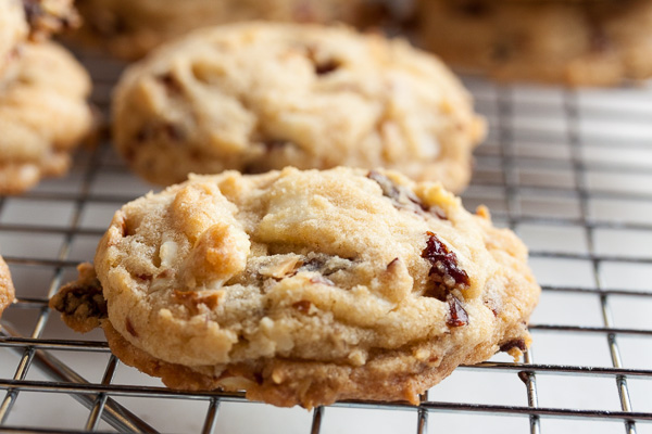 Sour Cherry White Chocolate Chunk Cookies marry slivers of tart sour cherries with sweet white chocolate and crunchy toasted almonds.