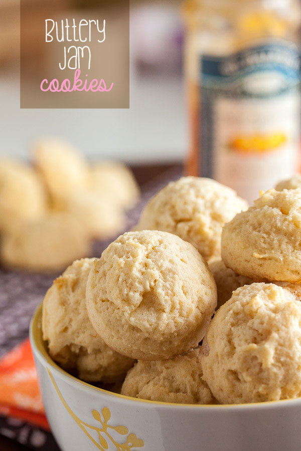 Delicately flavoured, soft, cake-y, and slightly chewy, Buttery Jam Cookies – made with jam swirled right into the batter.