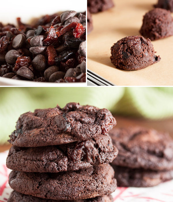 Dark Chocolate Sour Cherry Cookies – soft, dense, and oh-so-chocolate-y, with bursts of tart cherry throughout.