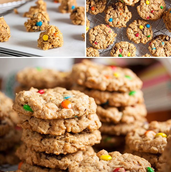 Peanut Butter Oatmeal Monster Cookies – soft and chewy, loaded with chocolate chips, butterscotch chips, and Mini M&Ms. You'll love this cookie!