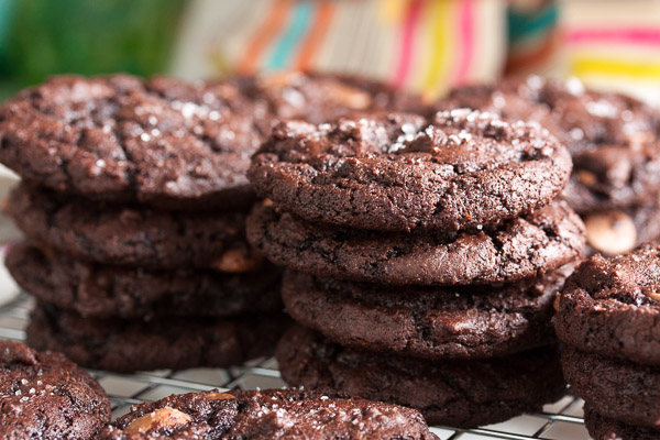 These Chocolate Diablo Cookies are dense and incredibly chocolate-y, with heat from fresh ginger and cayenne pepper contrasted by sweet milk chocolate.