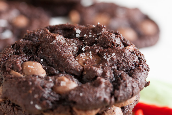 These Chocolate Diablo Cookies are dense and incredibly chocolate-y, with heat from fresh ginger and cayenne pepper contrasted by sweet milk chocolate.