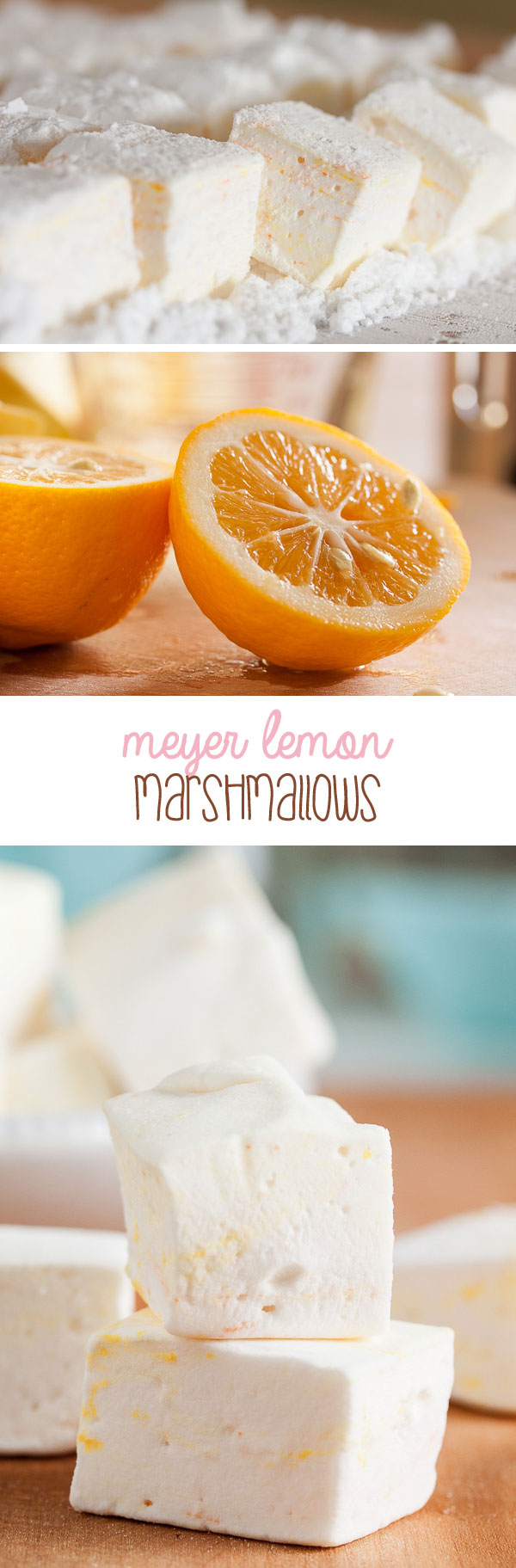 These Meyer Lemon Marshmallows are soft and fluffy and taste like a lemon meringue pie. They're better than anything store-bought, and not hard to make.
