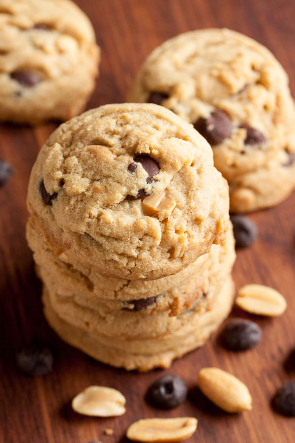 Triple Play Peanut Butter Cookies – with peanut butter, peanut butter chips, and chopped peanuts. AND chocolate chips.