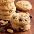 Triple Threat Peanut Butter Cookies – with peanut butter, peanut butter chips, and chopped peanuts. AND chocolate chips.