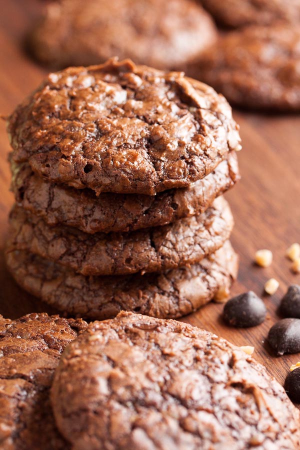 Chocolate Toffee Cookies – soft & chewy, dense and chocolatey, with lots of chocolate chips and bits of sweet toffee throughout.