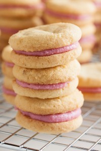 These Raspberry Cream Sandwich Cookies combine a delicate vanilla cookie with a sweet cream filling made with real raspberries.