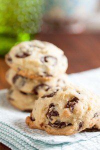 Cakey Chocolate Chip Cookies, beautifully soft and tender, and loaded with lots of chocolate chips in every bite.