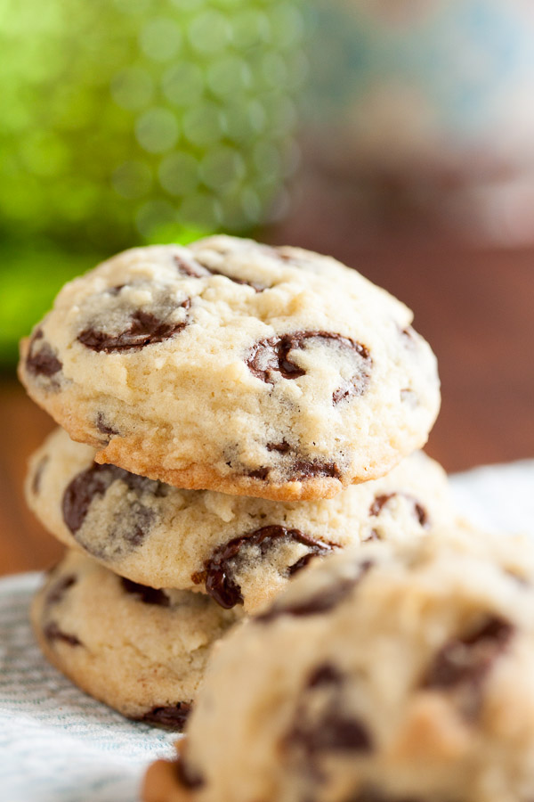 Cakey Chocolate Chip Cookies, beautifully soft and tender, and loaded with lots of chocolate chips in every bite.