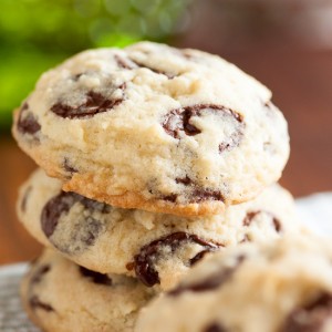 Cakey Chocolate Chip Cookies, beautifully soft and tender, and loaded with lots of chocolate chips in every bite.