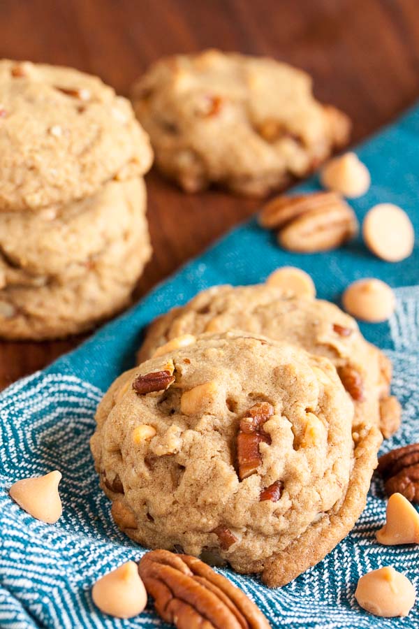 Butterscotch Sundae Cookies – Soft and chewy, sweet and butterscotch-y, with a hint of salt from the pecans. And an aroma to die for.