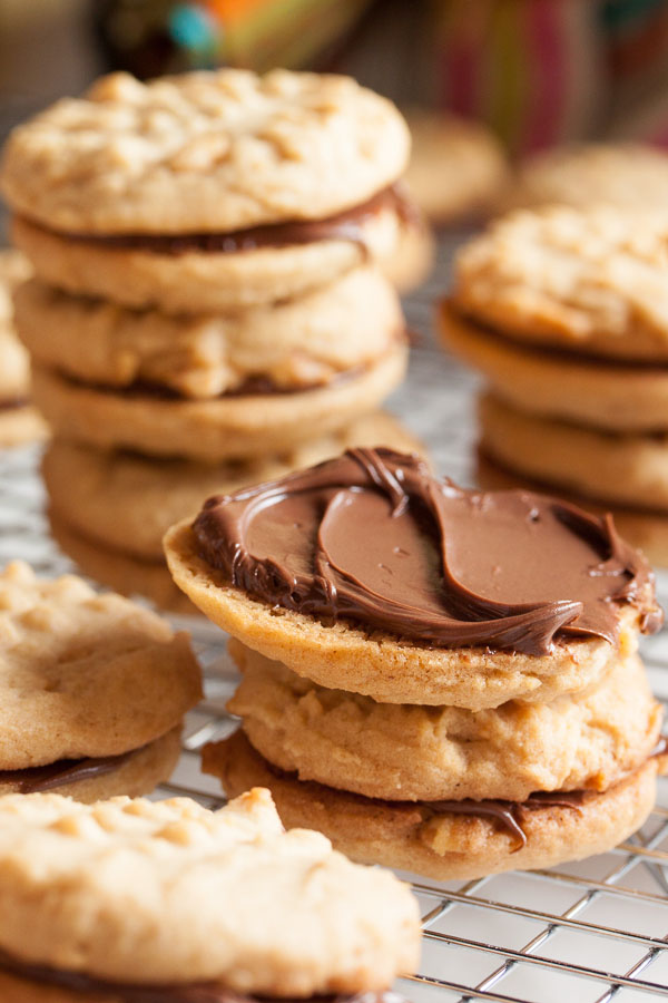 Peanut Butter Nutella Sandwich Cookies – pairing a perfect, chewy peanut butter cookie with creamy, chocolate-y Nutella filling. Everyone loves this cookie!