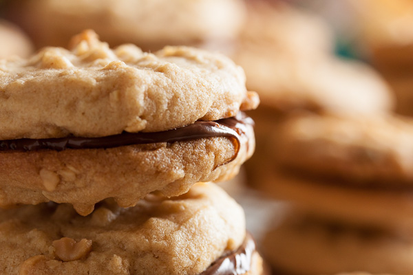 Peanut Butter Nutella Sandwich Cookies – pairing a perfect, chewy peanut butter cookie with creamy, chocolate-y Nutella filling. Everyone loves this cookie!