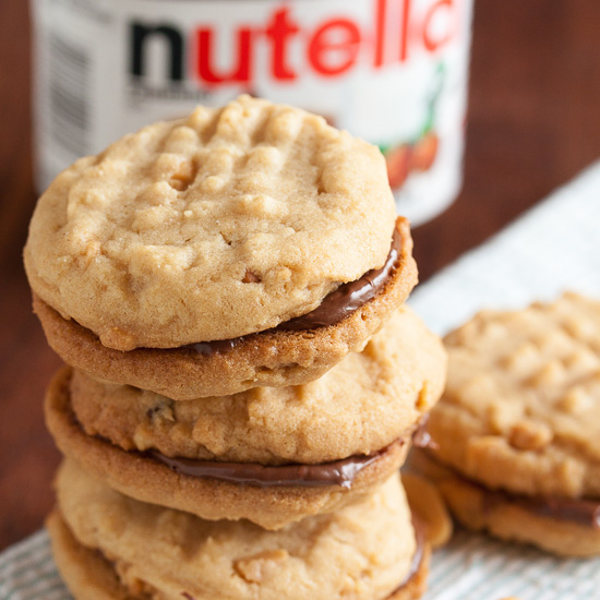 Peanut Butter Nutella Sandwich Cookies Wanna Come With