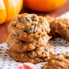 Soft and moist, like a tiny muffin top, these Pumpkin Chocolate Chip Cookies include tart dried cranberries and crunchy toasted pecans.