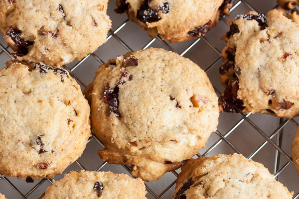 Brandied Cherry Nut Cookies – yes, the cherries in these lovely tender cookies are first soaked in brandy for several hours, then combined with crunchy toasted nuts.