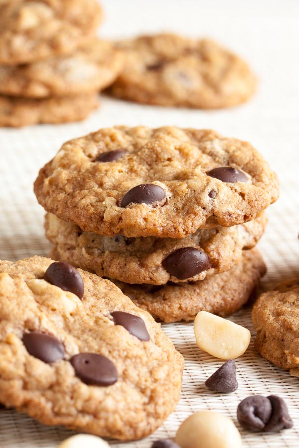 Macadamia Chocolate Chip Cookies – at heart, it's a really good oatmeal chocolate chip cookie, and the macadamia nuts add a beautiful buttery crunch.