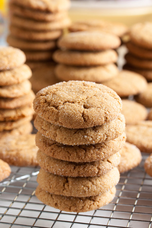 These chewy, soft gingersnap cookies have a lovely sugary coating and are absolutely bursting with ginger flavour. You'll love this one!