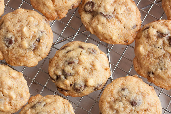 These Chewy Peanuty Chocolate Chip Toffee Cookies really live up to their name – they're perfectly chewy, chocolate-y, peanut-y, with a little extra sweetness from the toffee bits. Delicious!